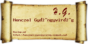 Henczel Gyöngyvirág névjegykártya